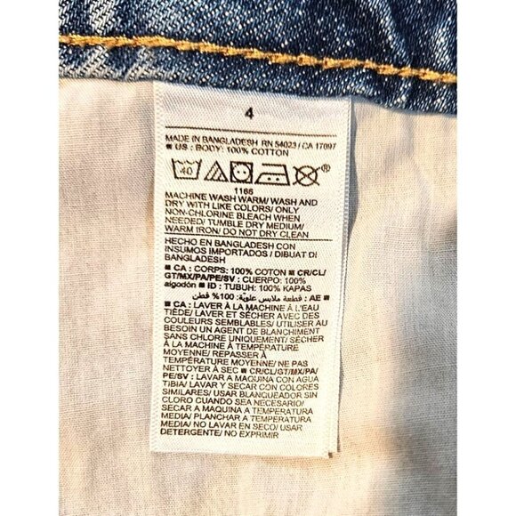 Old Navy High Rise OG Straight Womens Sz 4 Fray Shorty Short Distressed Blue NEW - Picture 7 of 12